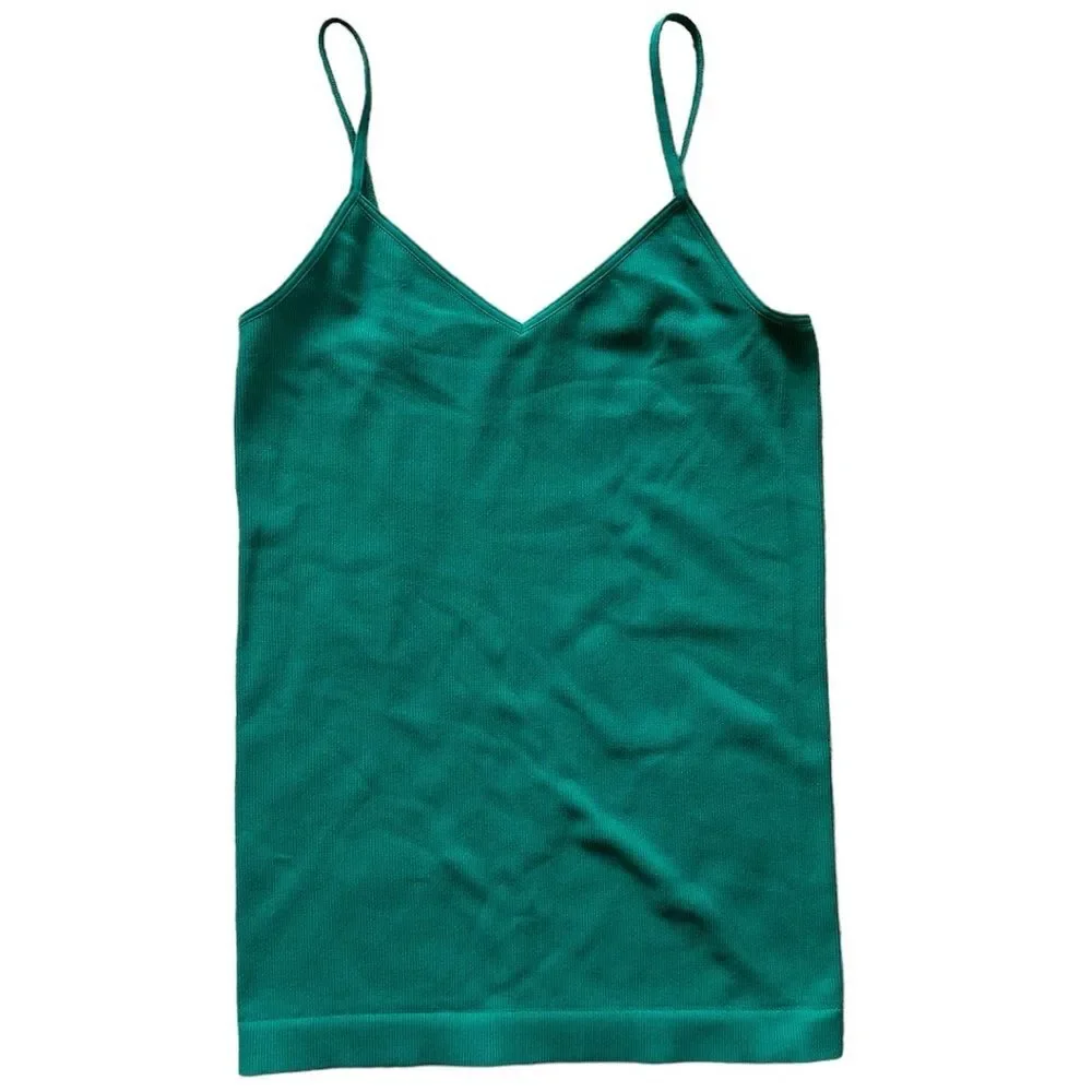 NWOT Free People V-neck Soft Stretchy Fitted Cami Tank Top Bra in Green XS/S